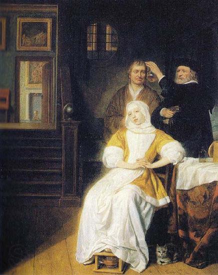 Samuel van hoogstraten The anemic lady Norge oil painting art